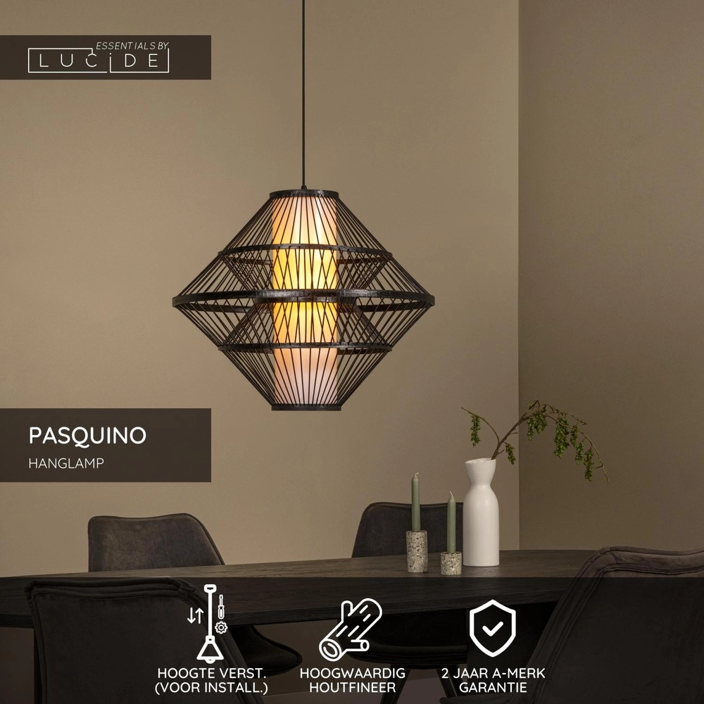Pendellampe Pasquino Ø 60 cm schwarz Lucide 5411212212252