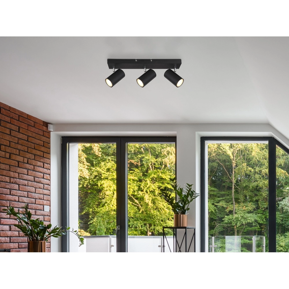 Deckenlampe 3-Leuchten Robby Schwarz Globo 9007371439522
