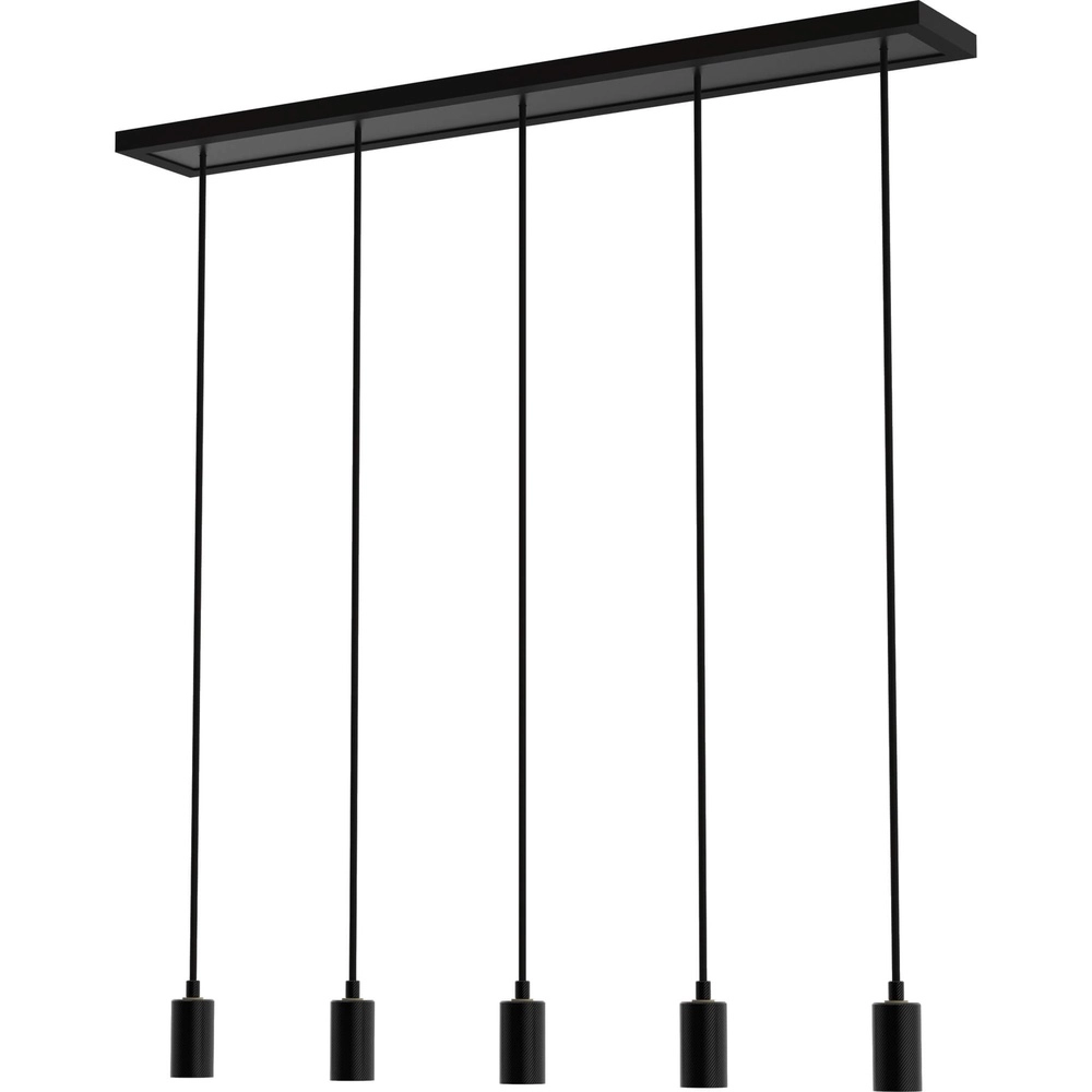 Schwarze Pendellampe Madox 5-Licht-Geraden