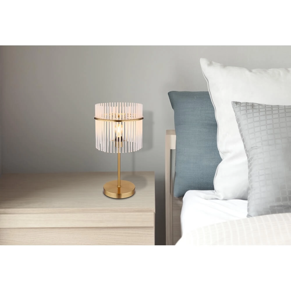 Goldene Tischleuchte Gorley mit Glas Ø 30cm Globo 9007371475018