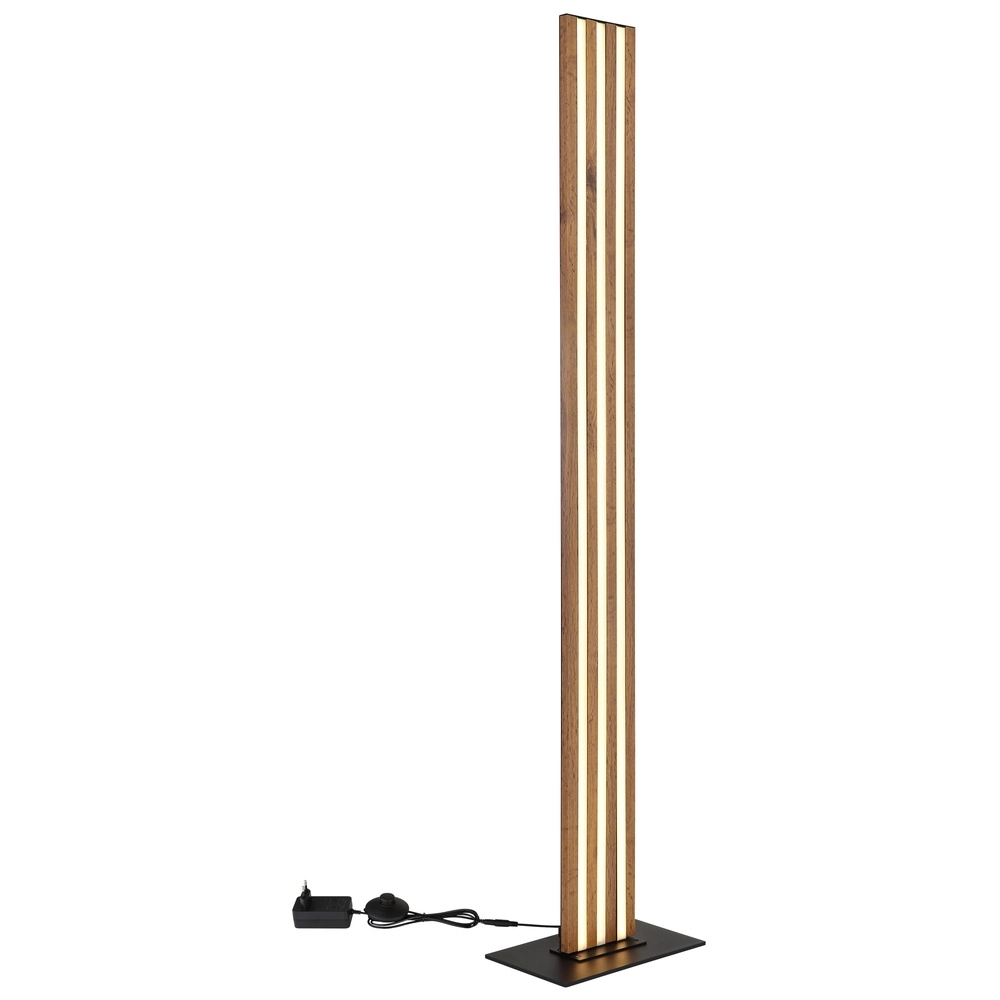 Stehlampe Hayden Schwarz mit Holz Globo 9007371580583