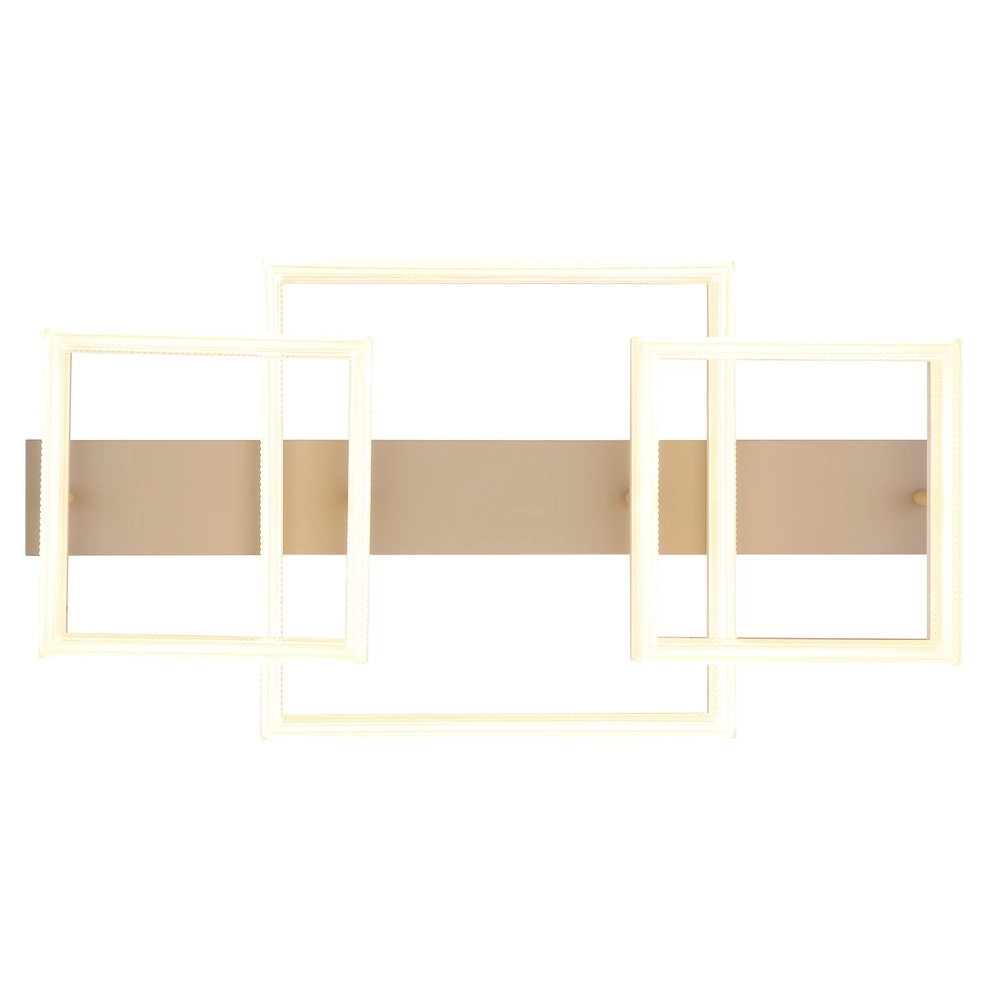 Moderne Deckenleuchte Zara sandbraun quadratisch 66cm Globo 9007371567089