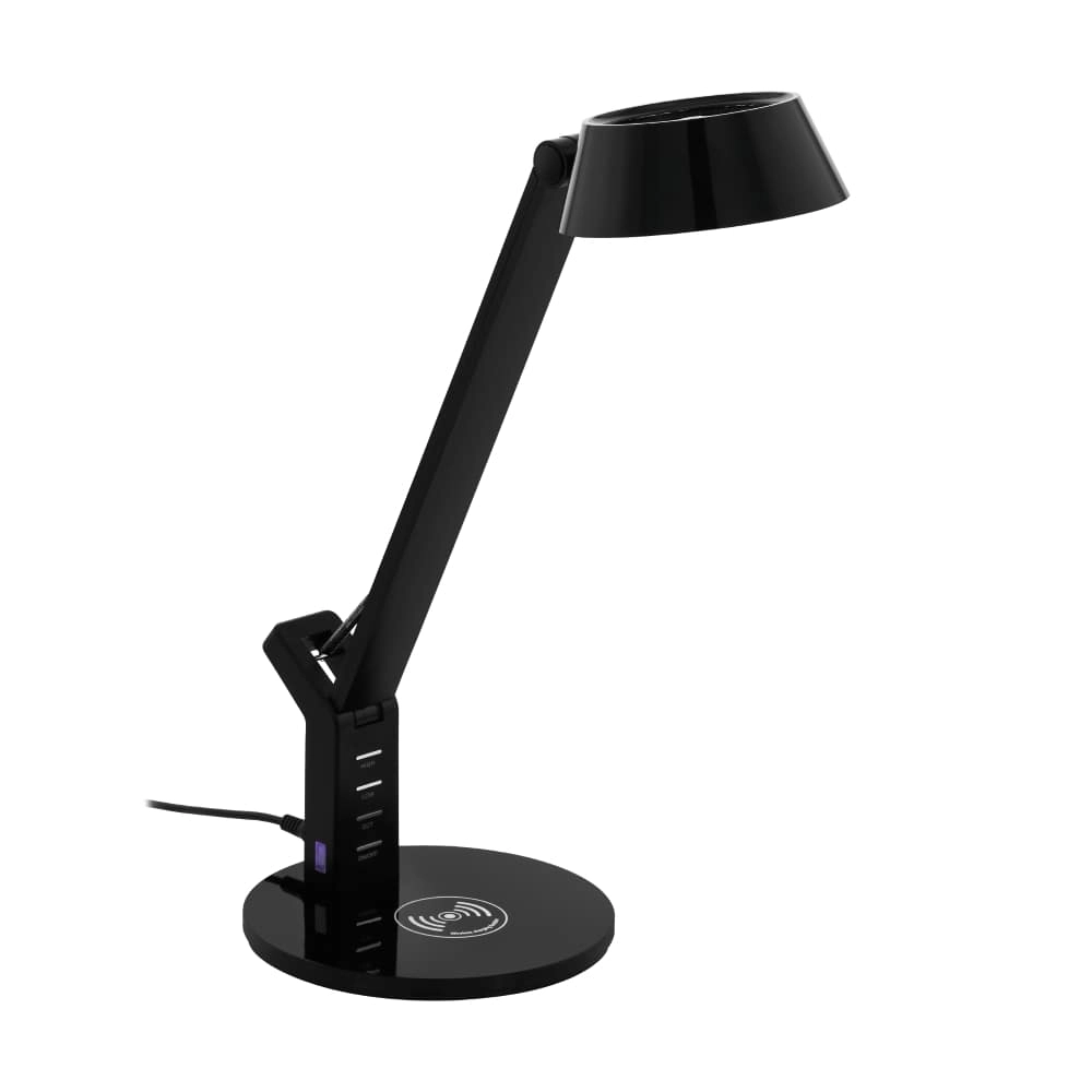 Schwarze Schreibtischlampe Banderalo mit Ladepanel Eglo 9002759998325