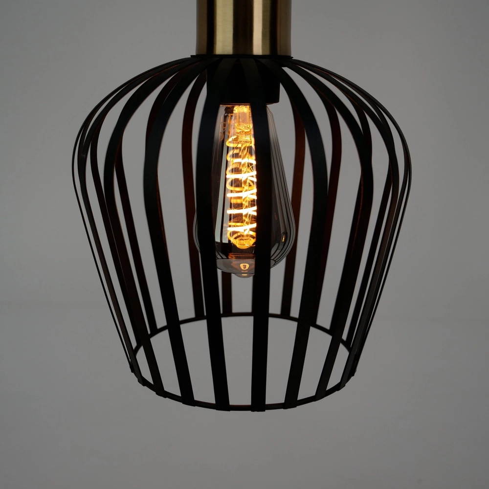 3-Licht Pendellampe Empoli Schwarz mit Gold – Ø 20cm Eglo 9008606299898