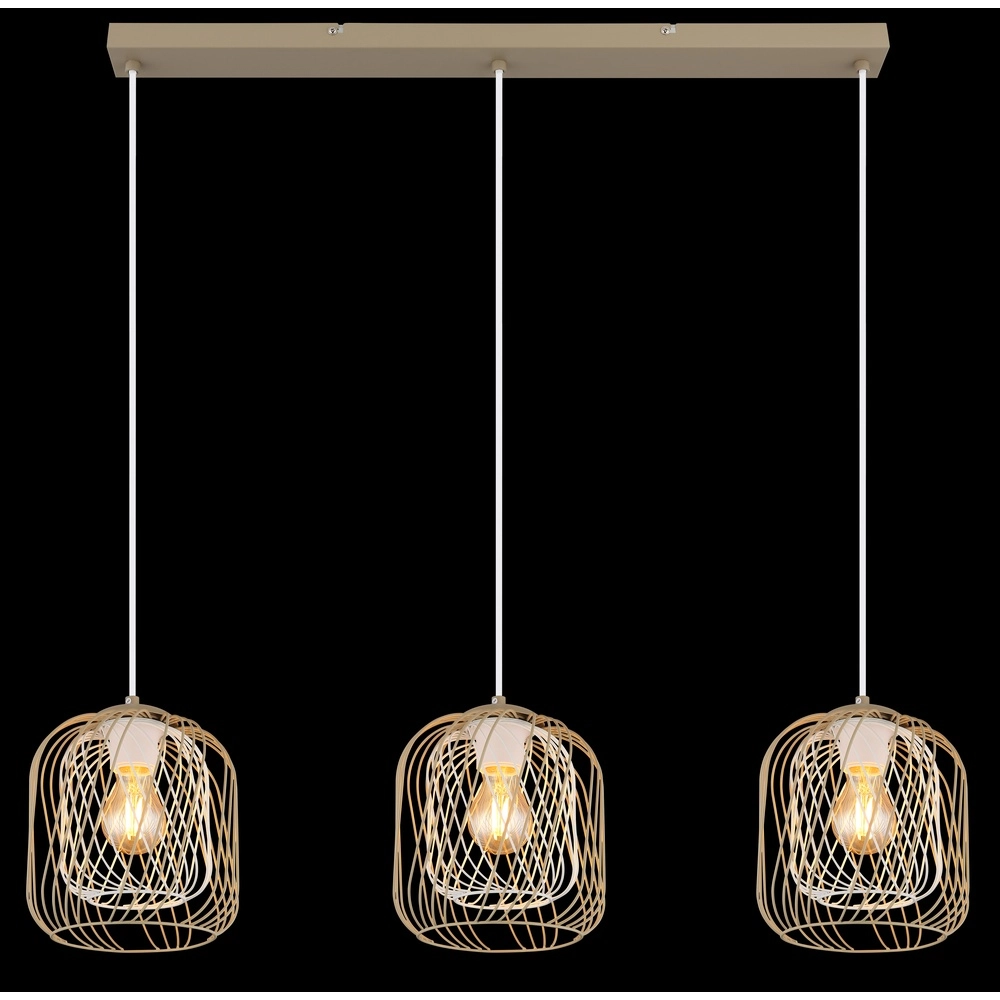 3-flammige Pendelleuchte Dichti sandbraun Globo 9007371533350