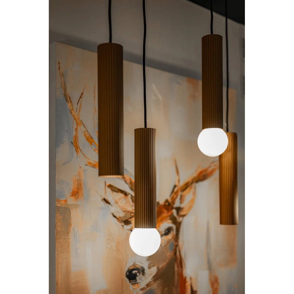 Design-Pendellampe Fariolo 6-Licht Bronze Gerade