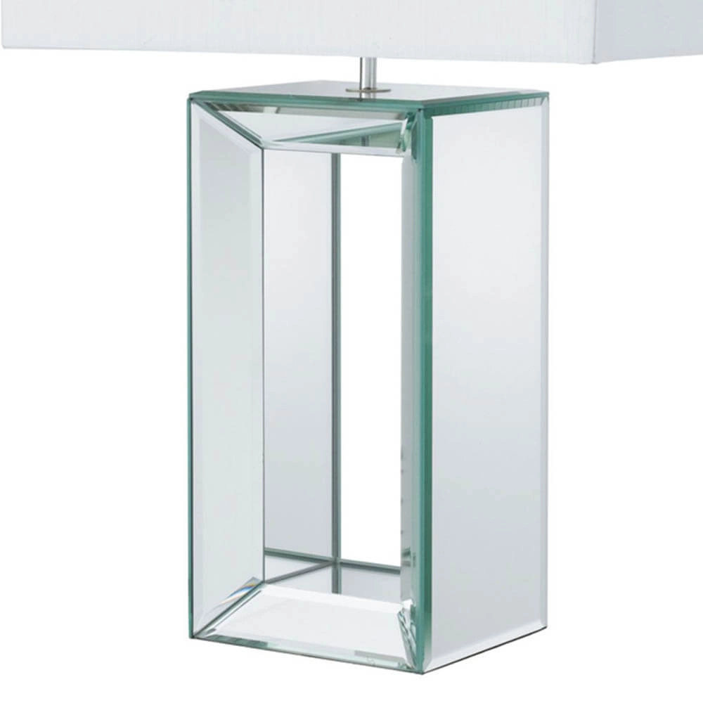 Tischlampe Mirror weiß mit Spiegelglas Searchlight 5013874416674