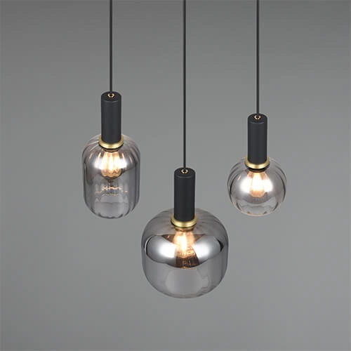 Hängelampe für das Esszimmer Diva 3-flammig – Rauchglas Trio 4017807614565
