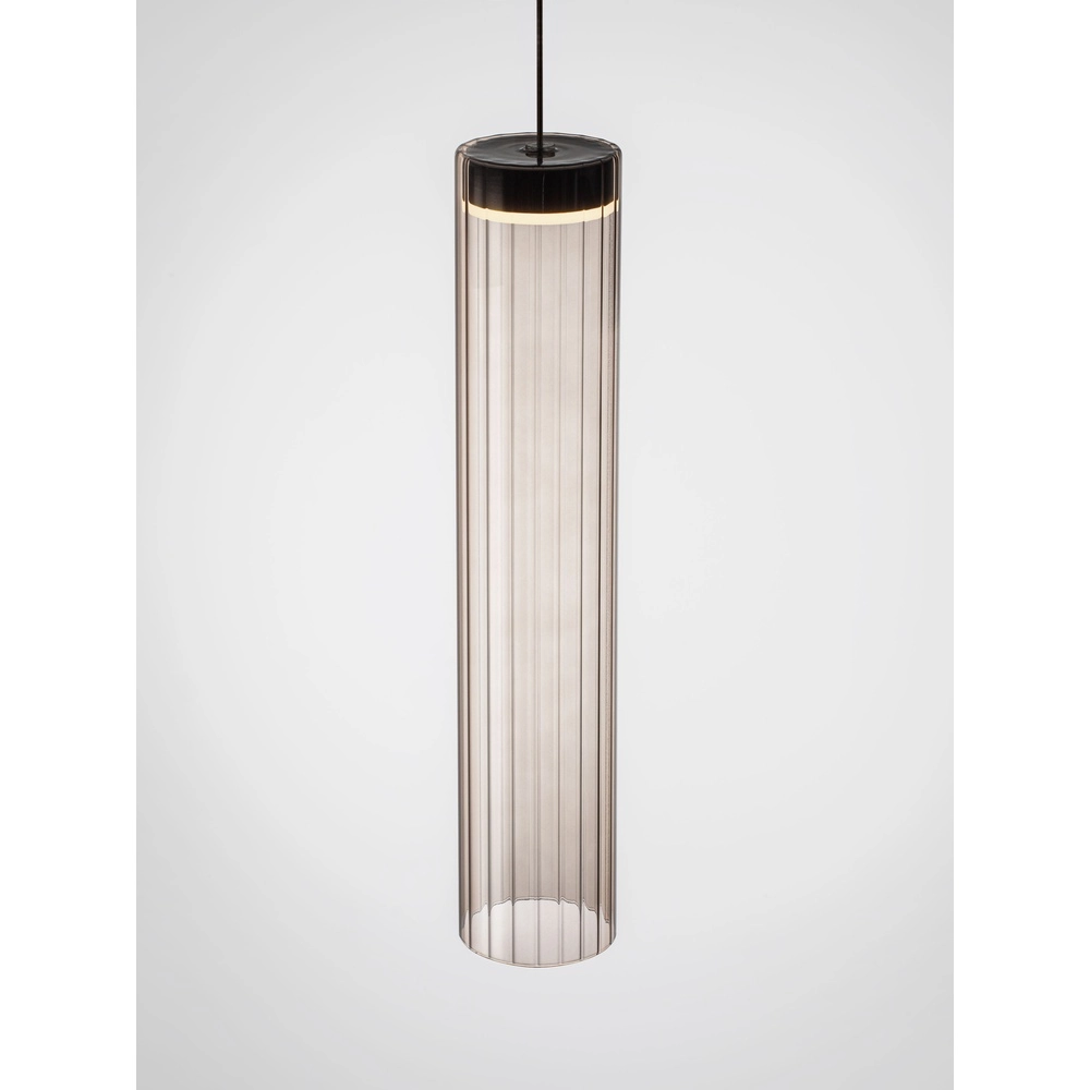 Design-Pendellampe Brielle Anthrazit mit Mokka-Glas