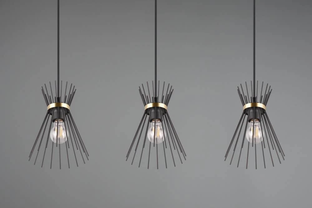 Pendelleuchte Rod Design schwarz 3-flammig Trio 4017807576771