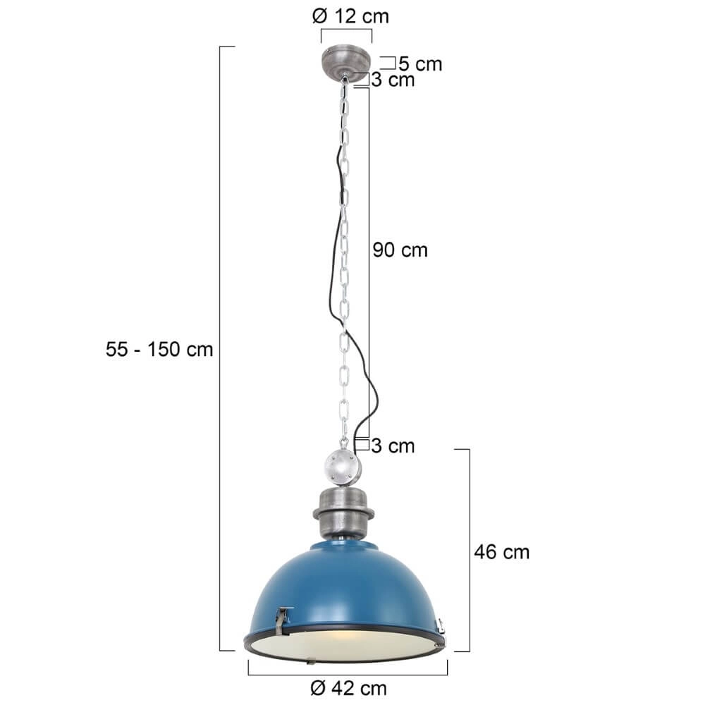 Pendelleuchte Bikkel blau mit Metallgrau Steinhauer 8712746105162