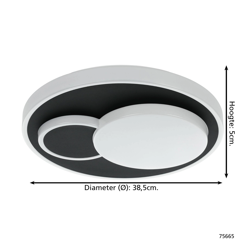 Moderne Deckenlampe Lepreso Schwarze Runde Eglo 9002759756659