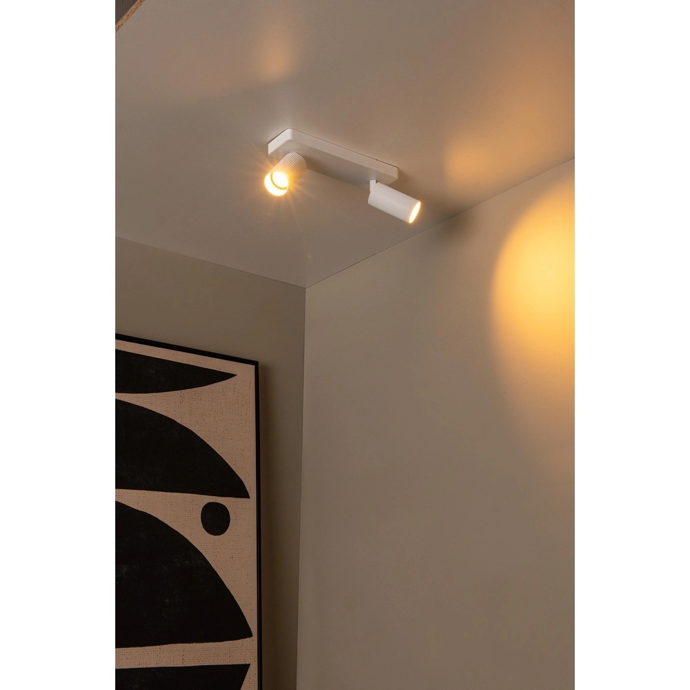Oberflächenmontierter Deckenspot Clubs 2-Licht weiß Lucide 5411212093516
