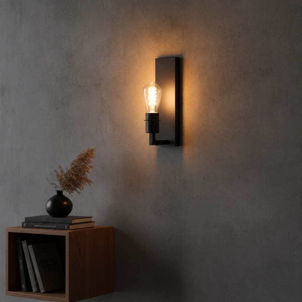 Wandlampe Movano Schwarz