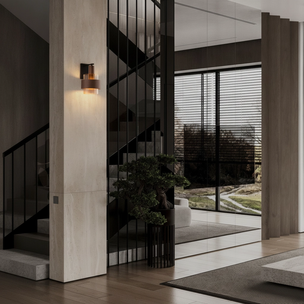 Moderne Wandlampe Serena Kaffeebraun