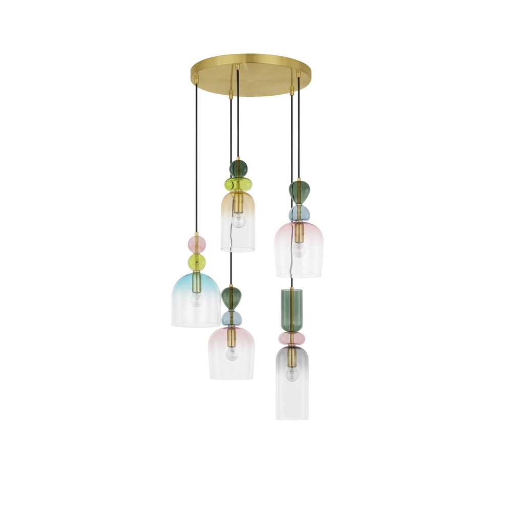 Farbige Pendelleuchte Murano 5-flammig Lyora 5212017434234