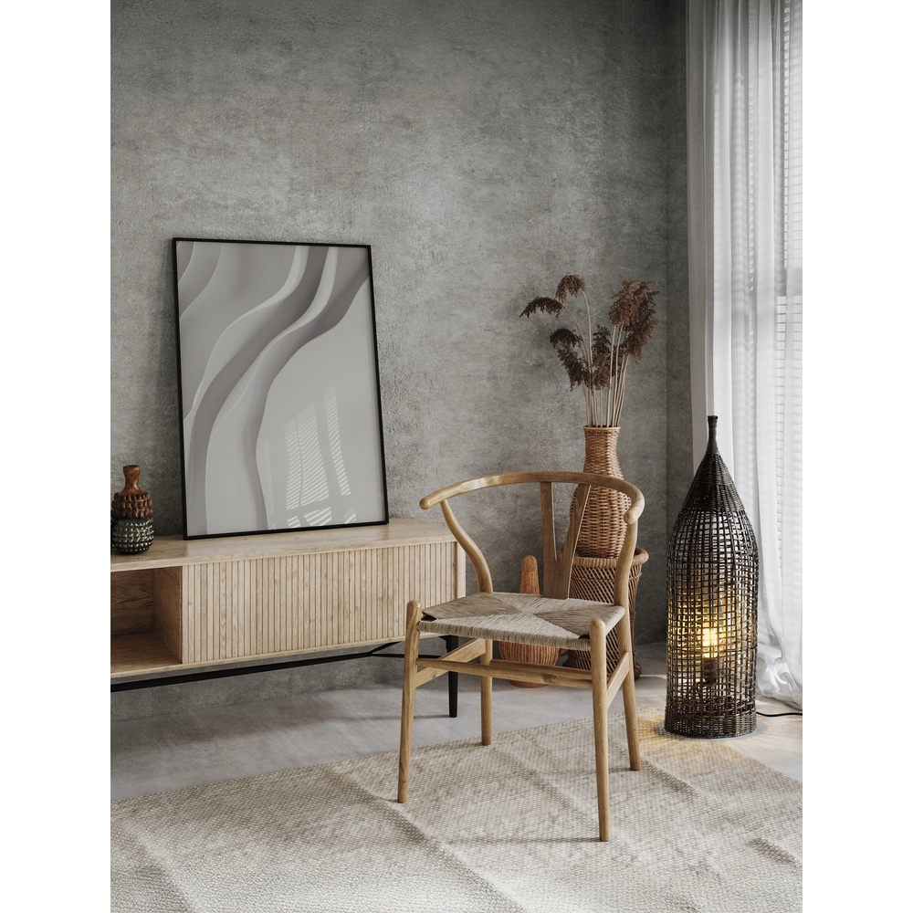 Böhmische Stehleuchte Naos Rattan 73H schwarz Lyora 5212017477569