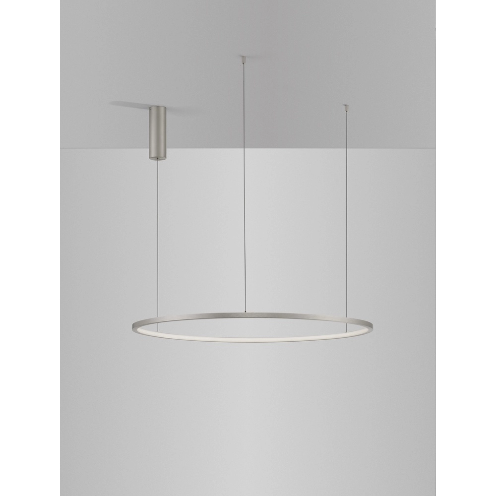 Runde Pendelleuchte Tarquin silbergrau Ø 80cm Lyora 5212017438324