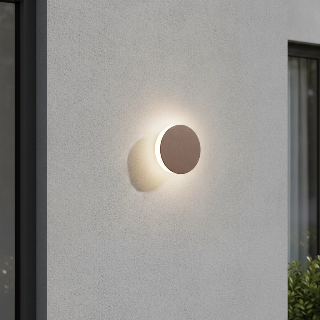 Design-Wandlampe Gong Rostbraun