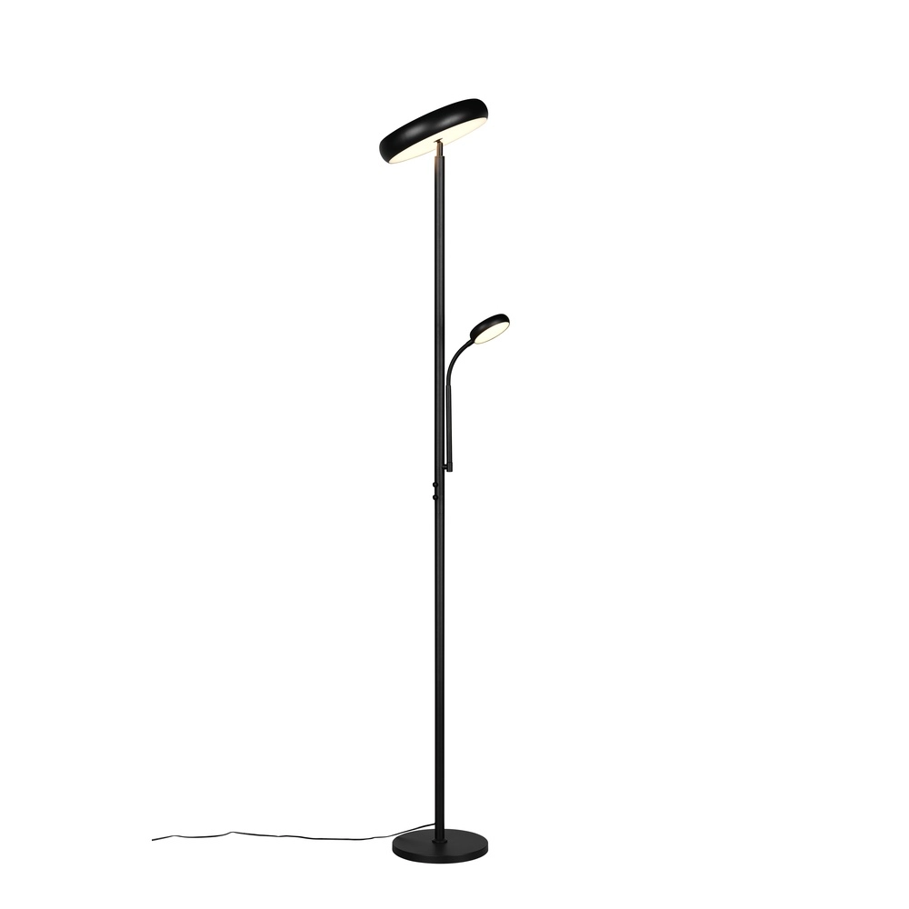 Stehlampe Palermo schwarz mit Leselampe Trio 4017807641363