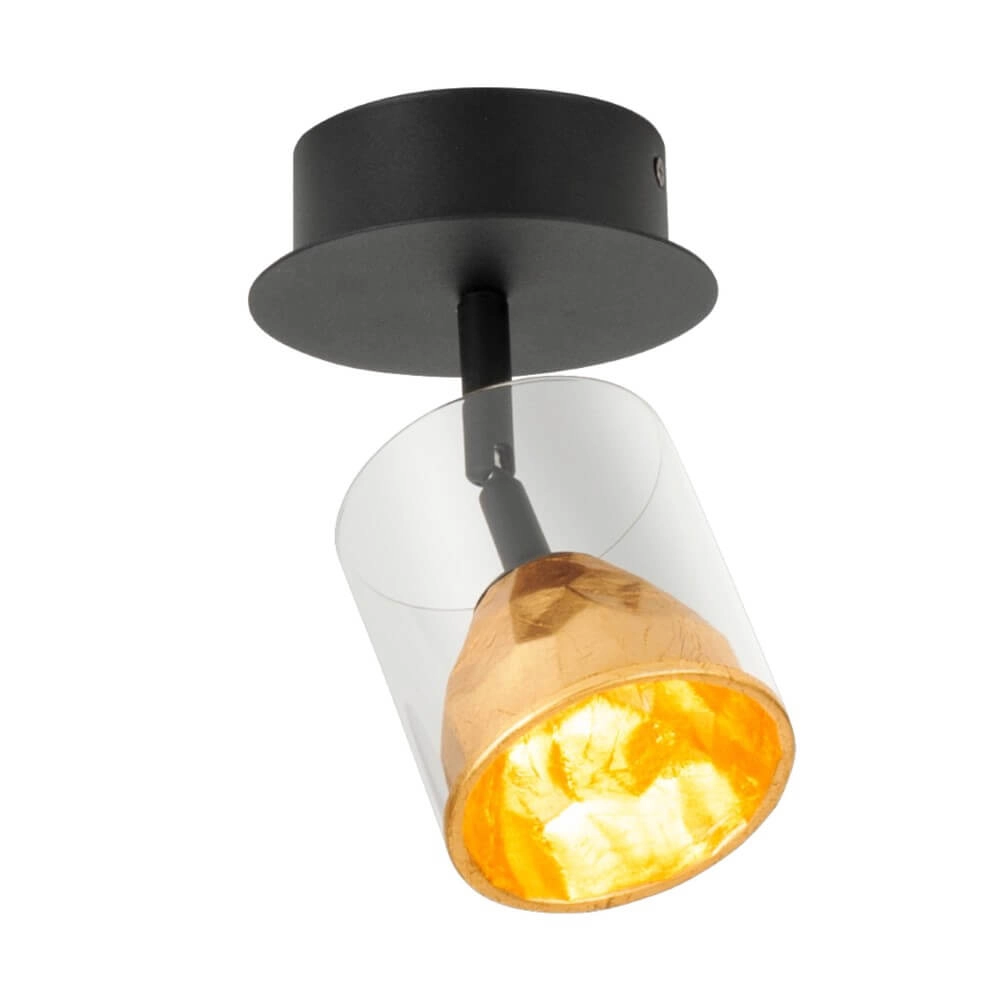 Schwarze Wandlampe Melito mit Gold Stars of Light 9002759395735