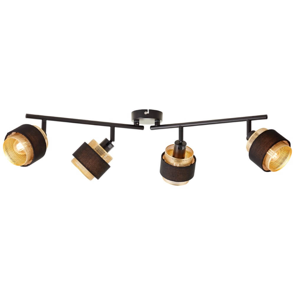 Deckenleuchte mit 4 Leuchten Grove schwarz mit gold Brilliant 4004353424120