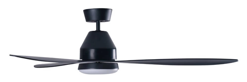 Schwarzer Deckenventilator mit Lampe Whitehaven Ø 143cm IP55 Beacon 9333509136477