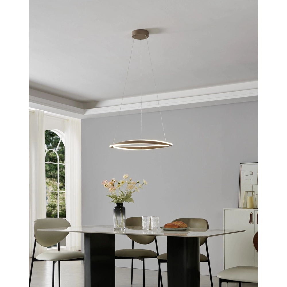 Design-Pendellampe Camerota sandbraun Ø 57 cm Eglo 9008606391332