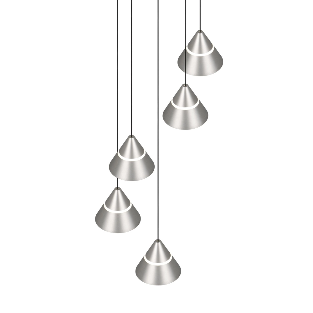 Design-Pendelleuchte Romeo 5-helles Nickel Trio 4017807667820