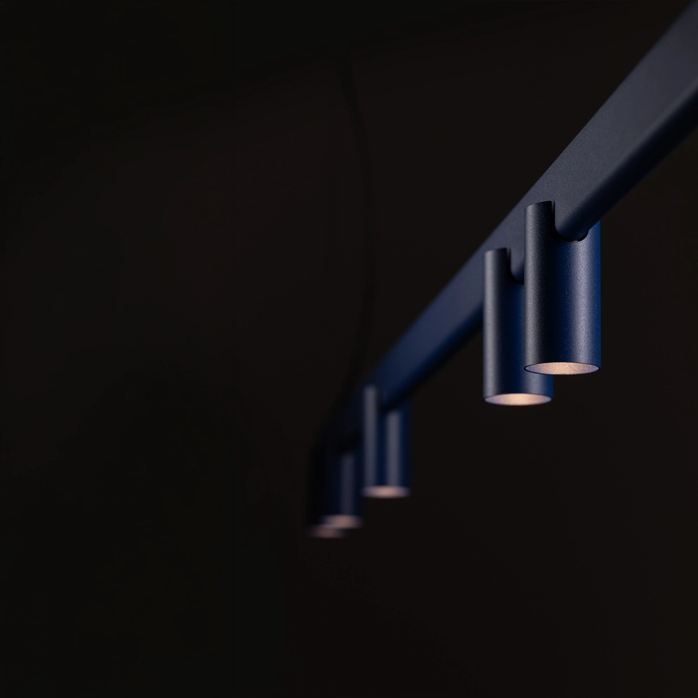 Design-Pendellampe Fourty 7-Licht Marineblau Lyora 5903139122931