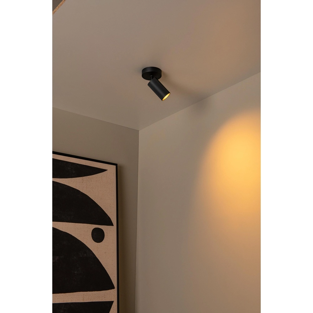 Oberflächenmontierter Deckenspot Clubs Schwarz Lucide 5411212093486