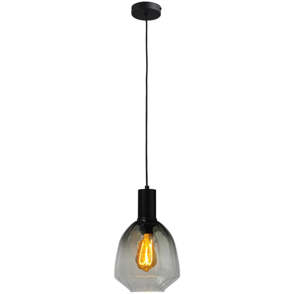 Hängelampe schwarz Porto mit Nicolette grünem Glas - Ø 20cm Masterlight 8718121269382