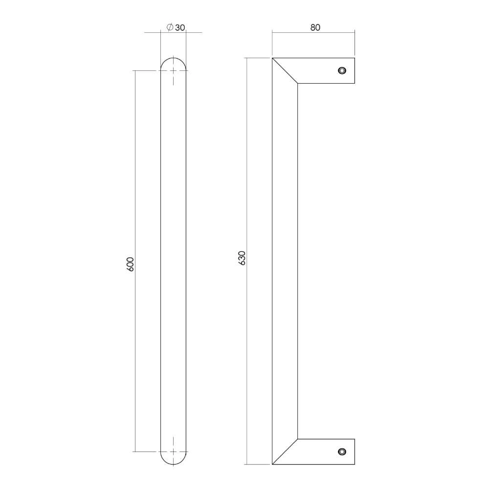 Türgriff gerade Gripon 63cm Edelstahl Intersteel 8714186465257
