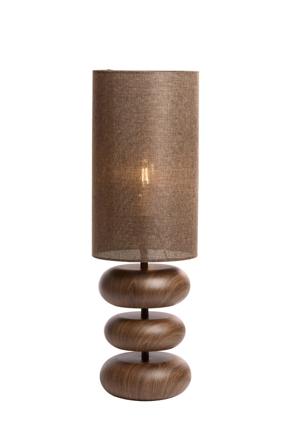 Tischlampe Danialo Holz mit Braun 60cm Light & Living 8717807759605