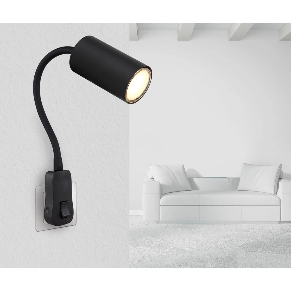 Schwarze Lampe Robby Steckdose Globo 9007371442928