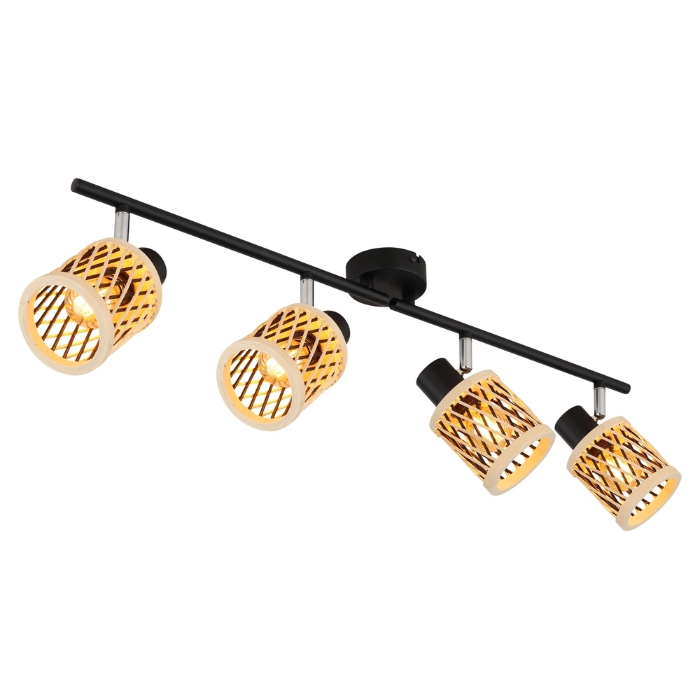 Wandlampe Mali 4-helliges Schwarz mit Kappen