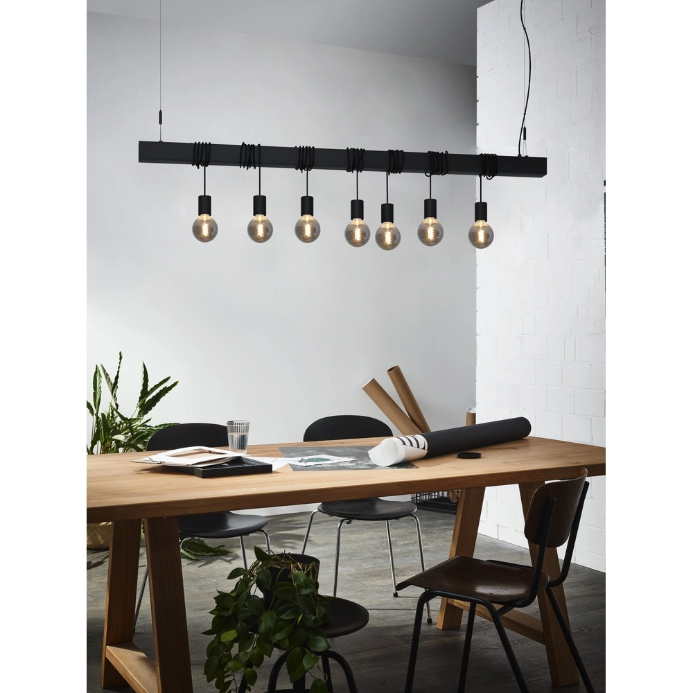 7-Licht Pendellampe Townshend-B Schwarz – Esstisch Eglo 9002759399382