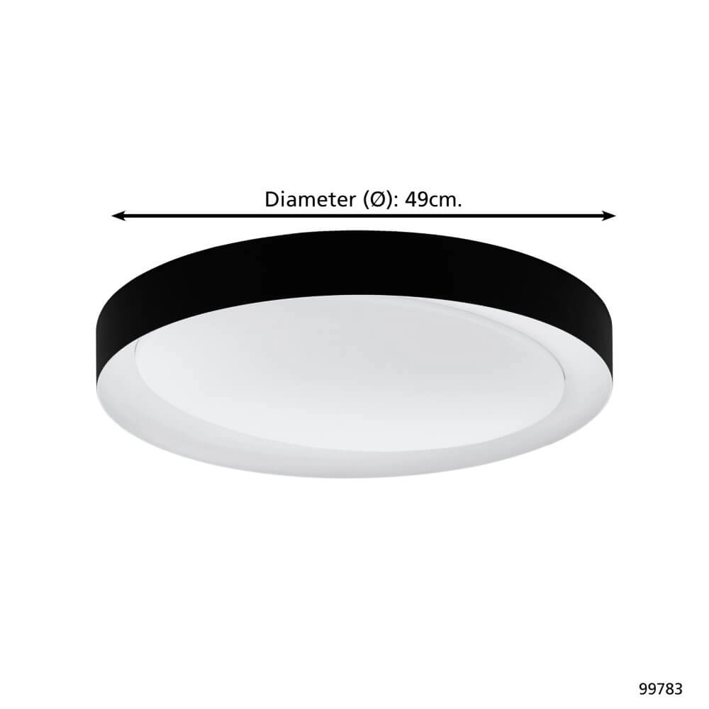 Schwarze Deckenlampe Laurito Ø 49cm Eglo 9002759997830