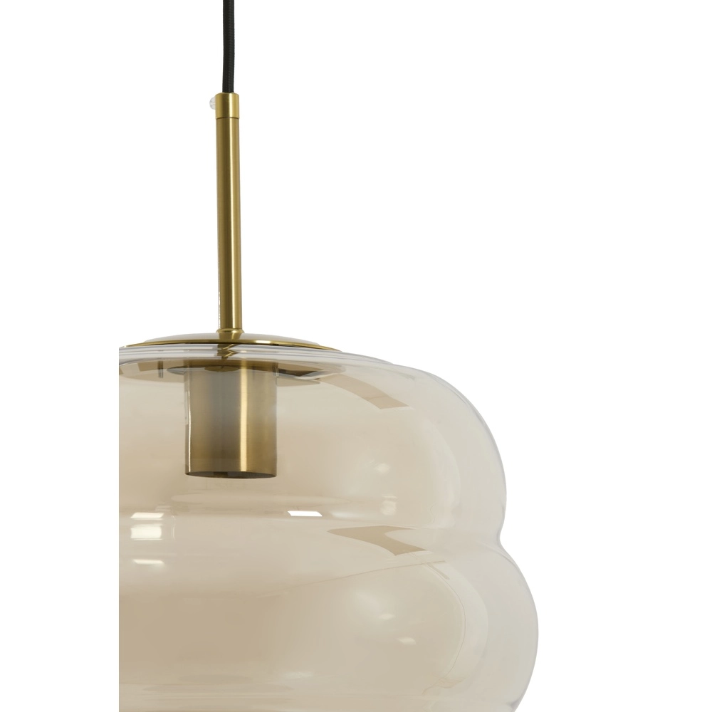 Ø 30cm Pendellampe Misty mit Bernsteinglas Light & Living 8717807645663