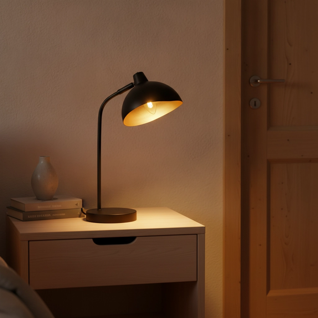 Tischlampe Geti Schwarz mit goldener Innenseite Lyora 5212017436405