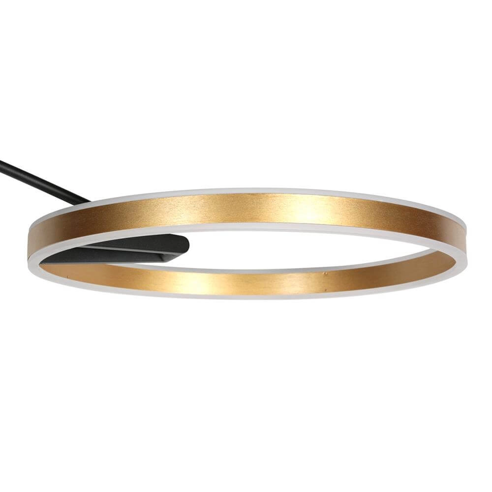 Design-Bogenlampe Ringlux schwarz mit gold Steinhauer 8712746177398