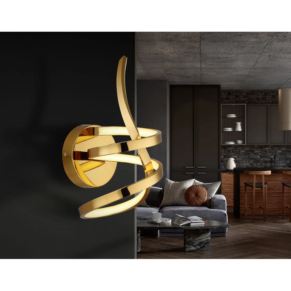 Curl-Wandlampe Iduna Gold Globo 9007371510429
