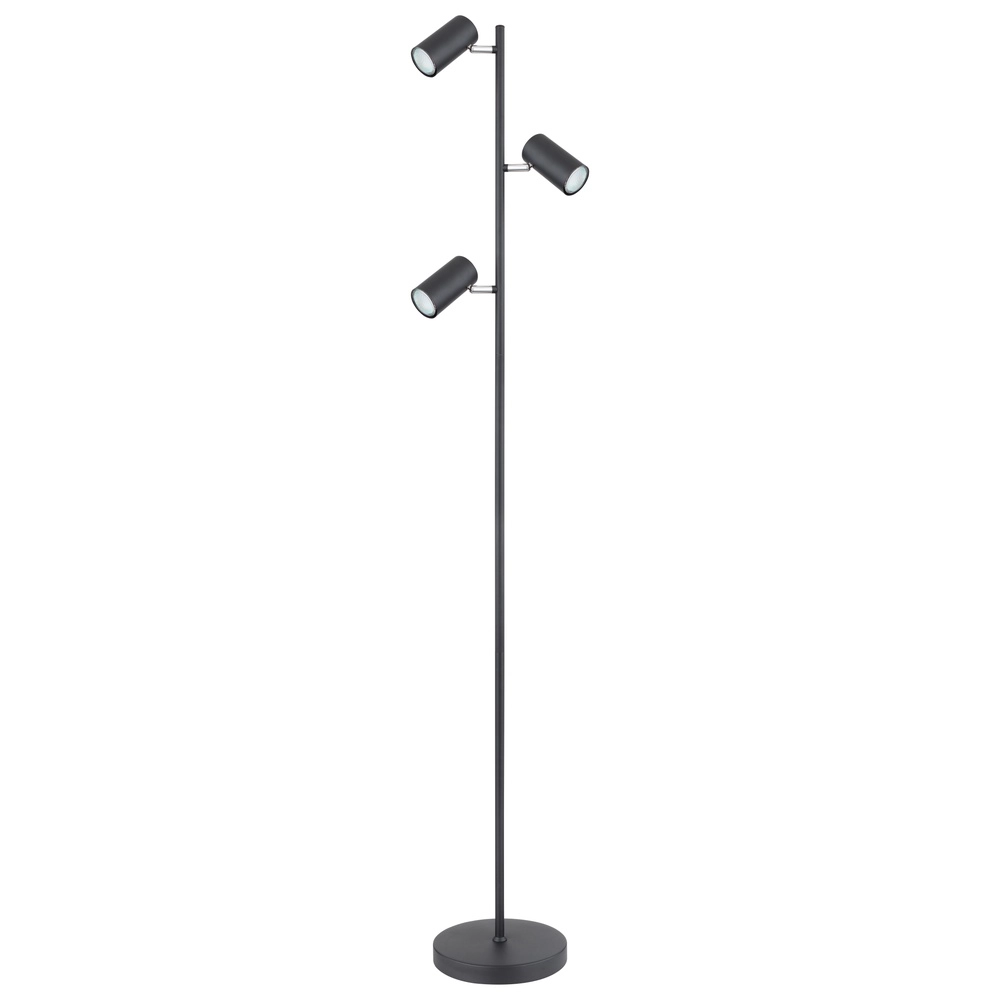 Stehlampe 3-Leuchten Robby Schwarz Globo 9007371419845