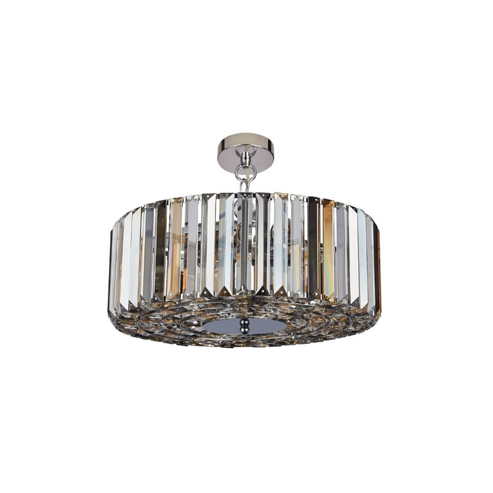 Hängelampe Chapeau 50 cm Chrom mit Kristallglas Searchlight 5053423189437