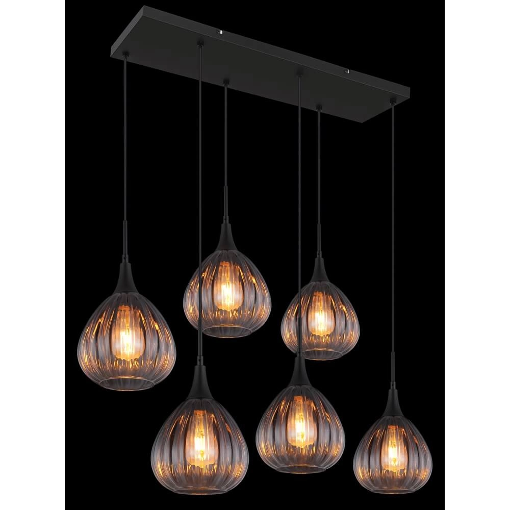 Schwarze Pendelleuchte Olsen 6-flammig Globo 9007371447817