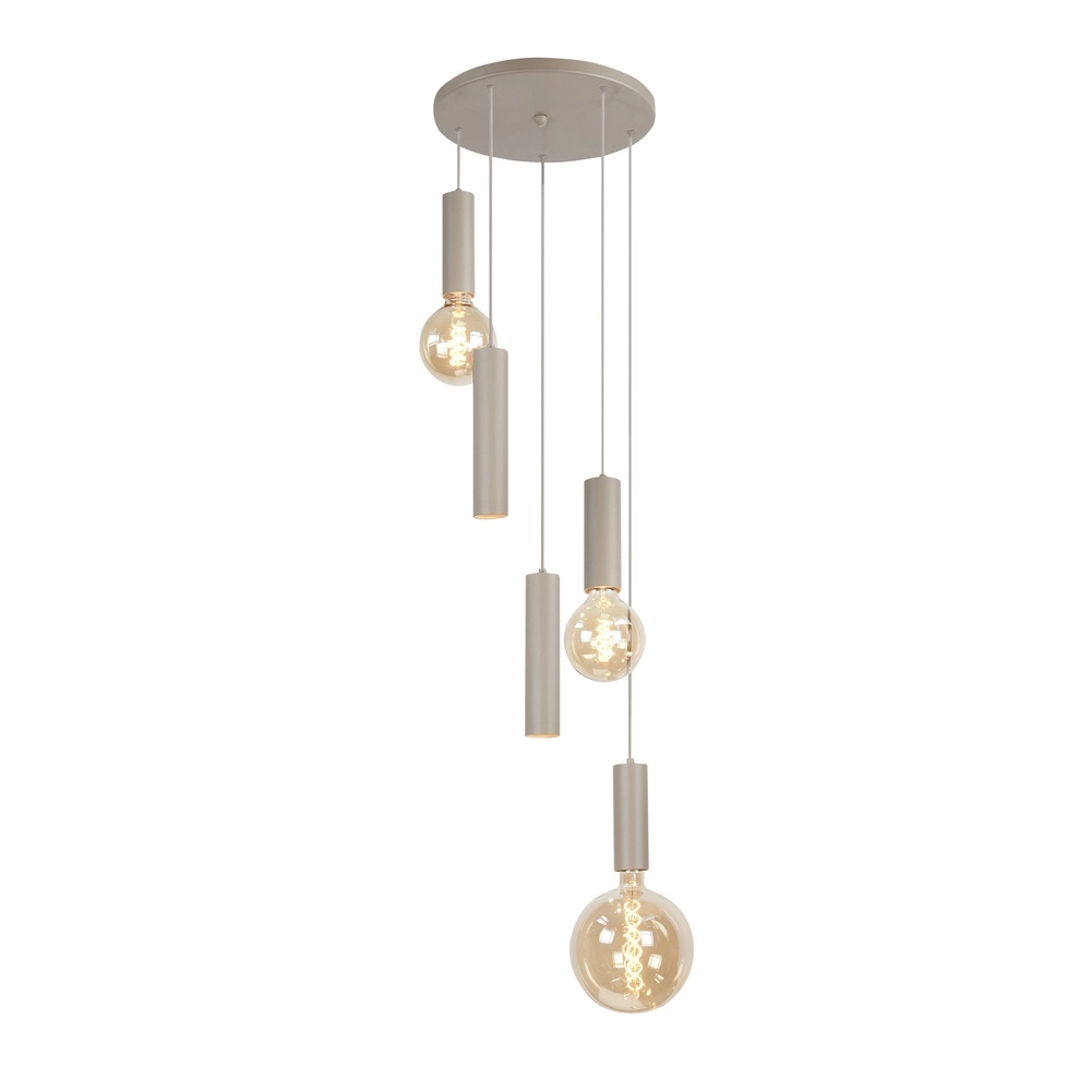 Design-Pendellampe Locarno sandbraune 5-Lichter