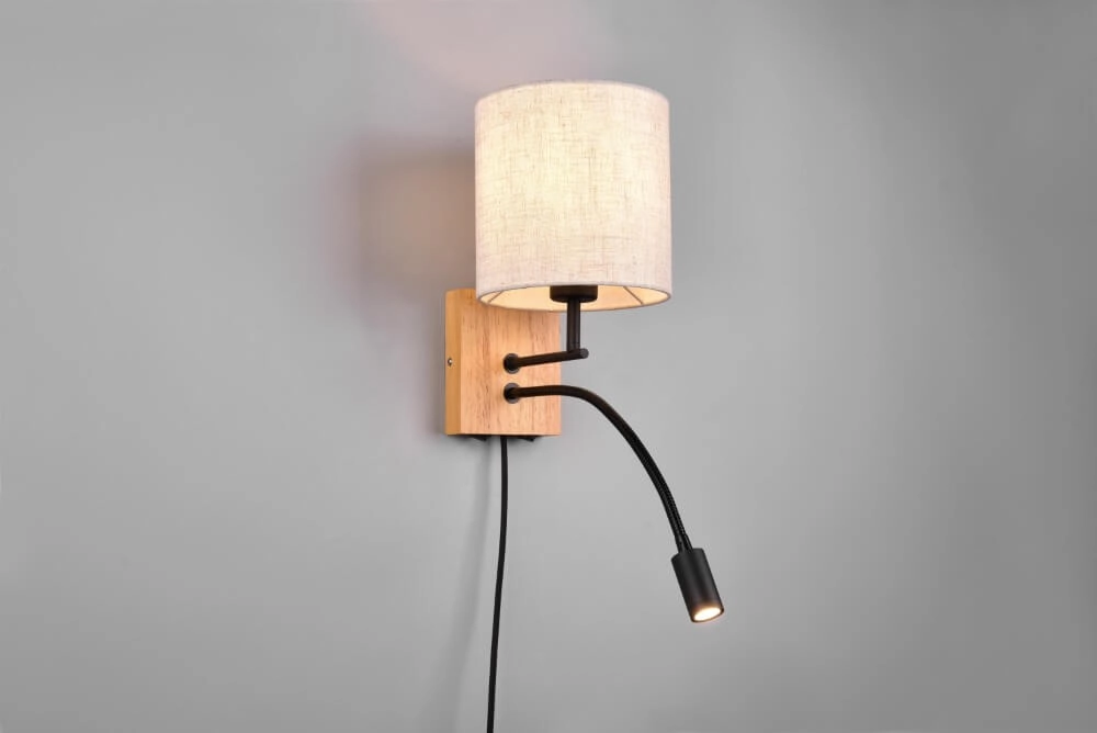 Ländliche Wandlampe Nilam runde Kapuze Trio 4017807567960