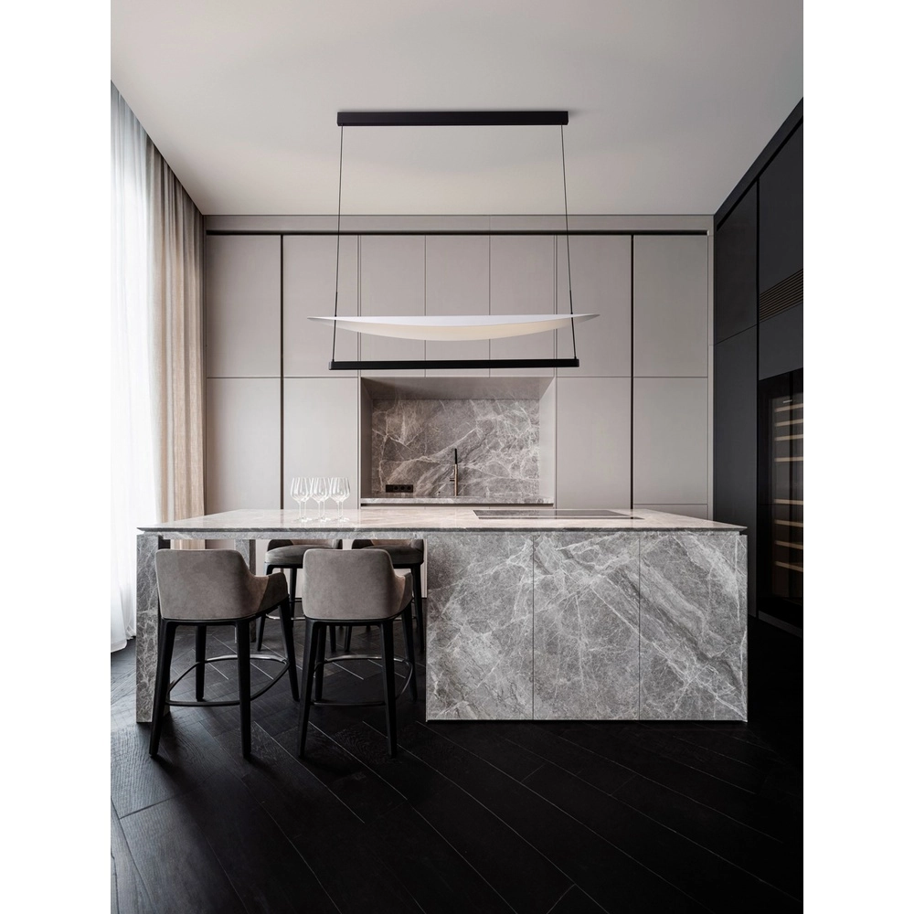 Design-Pendelleuchte Diona oval schwarz mit weiß Lyora 5212017451484