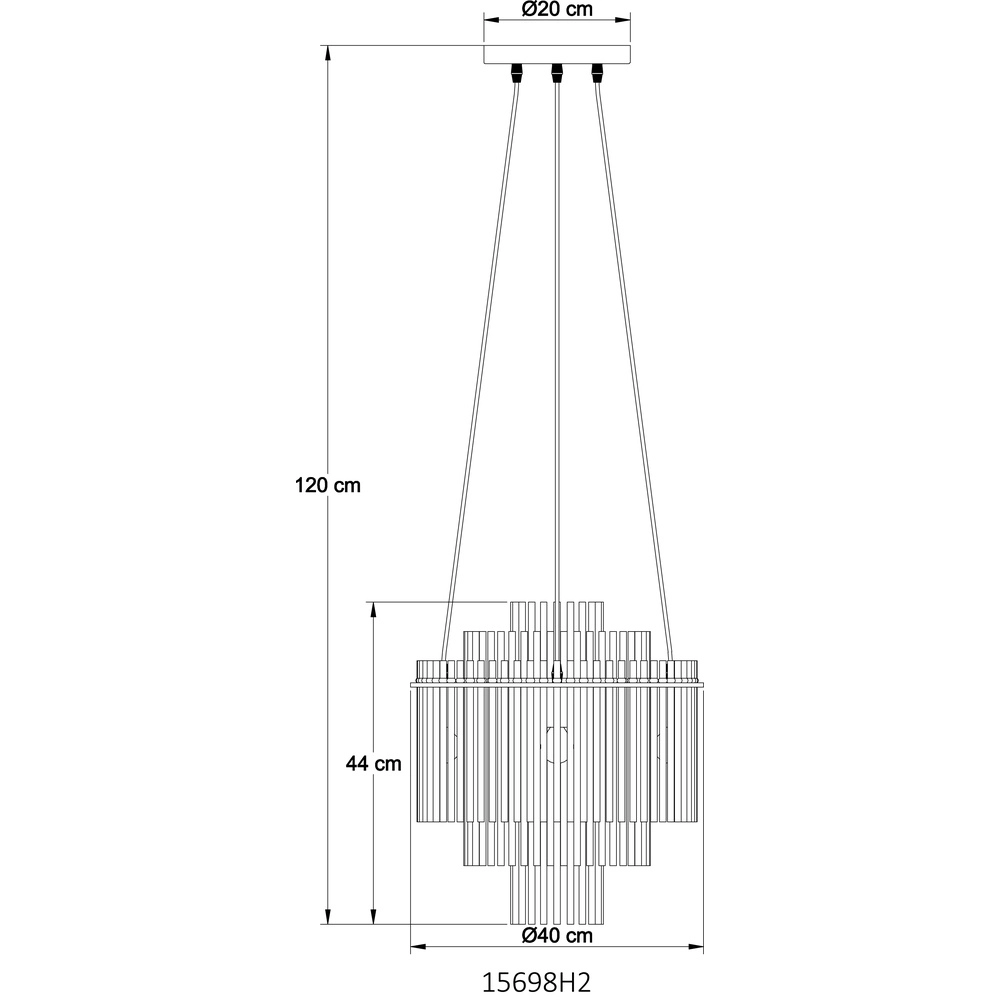 Pendellampe Ø 40 cm Gorley Schwarz mit Rauchglasstäben Globo 9007371515134