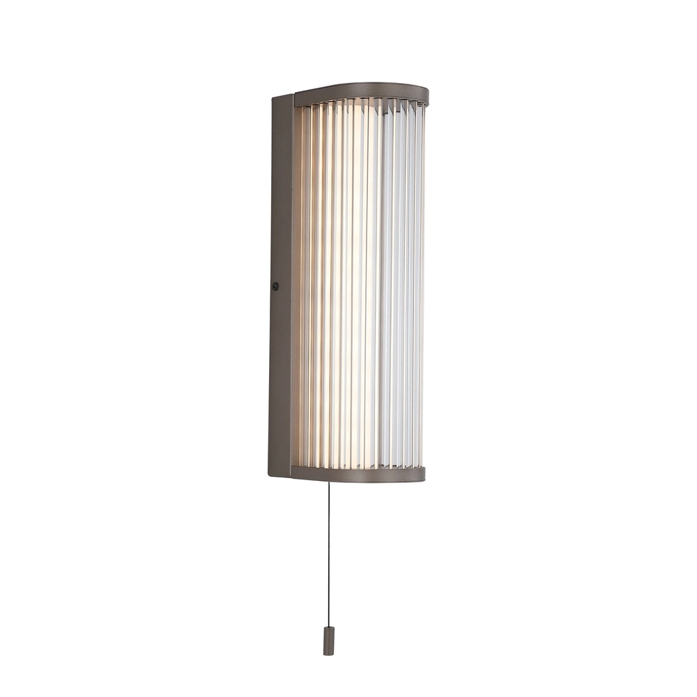 Moderne Wandlampe Rue Gold mit geripptem Glas